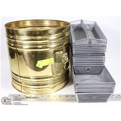 COPPER PLANTER AND ASSORTED WIRE MESH ORGANIZERS