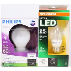 LOT OF 2 NEW LIGHTS INCL SYLVANIA ULTRA LED 25W