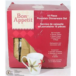 BON APPETIT 16PC PORCELAIN DINNERWARE SET
