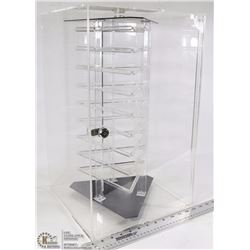 CLEAR PLASTIC LOCKING JEWELRY CABINET