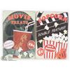 Image 1 : LOT OF 2 NEW 12"X8" TIN SIGNS - POPCORN & MOVIE