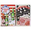 Image 1 : LOT OF 2 NEW 12"X8" TIN SIGNS - POPCORN & CANADA