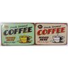 Image 1 : LOT OF 2 NEW 12"X8" TIN SIGNS - FRESH BREWED