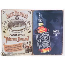 LOT OF 2 NEW 12"X8" TIN SIGNS - JACK DANIELS