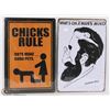 Image 1 : LOT OF 2 NEW 12"X8" TIN SIGNS - WHAT'S ON A MAN'S