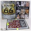 Image 1 : LOT OF THREE 12"X16" TIN SIGNS INCL MARILYN MONROE