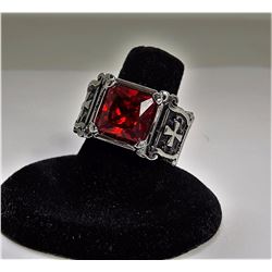 #13 - PRINCESS CUT 3.7 CT RUBY TOPAZ RING