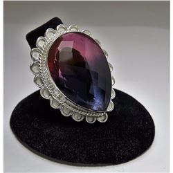 #14 - FACETED BI-COLORED TOURMALINE RING