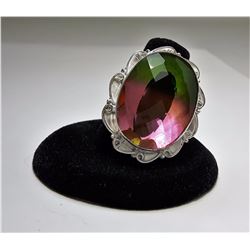#15 - FACETED BI-COLORED TOURMALINE RING