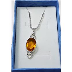 #11 - NATURAL OVAL CITRINE PENDANT