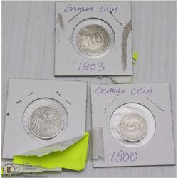 3 GERMAN PFENNIG COINS 1900,1903 & 1914