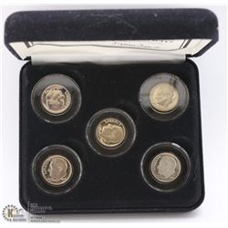 5 DECADES OF ROOSEVELT "S" PROOF DIMES 1960S-2000S