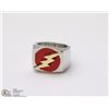 Image 1 : RED LIGHTNING THUNDER BOLT SIGNET RING