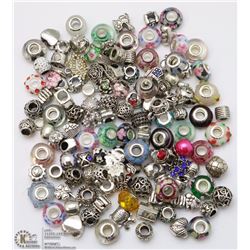 BAG OF 100 PLUS PANDORA STYLE CHARMS