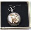 Image 1 : STEAM PUNK CAT POCKET WATCH BLACK TONE W/ CHAIN
