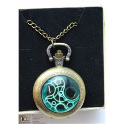 DR WHO POCKET WATCH BRASS TONE W/ CHAIN
