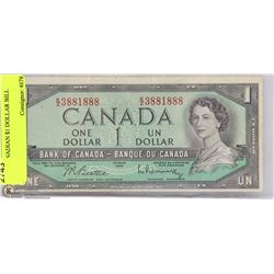 1954 CANADIAN $1 DOLLAR BILL