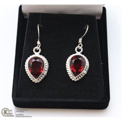 #42- RED GARNET GEMSTONE EARRINGS