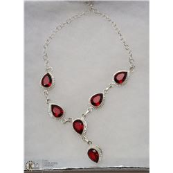 #44- RED GARNET GEMSTONE NECKLACE