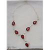 Image 1 : #44- RED GARNET GEMSTONE NECKLACE