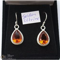 #34- GOLDEN CITRINE GEMSTONE EARRINGS