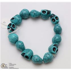 #48-TURQUOISE SKULL BEAD BRACELET
