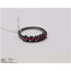 #90- RED RUBY BLACK RING