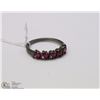 Image 1 : #90- RED RUBY BLACK RING