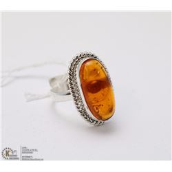 #9-BALTIE AMBER GEMSTONE RING