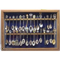 VINTAGE GLASS IN CASED SPOON RACK
