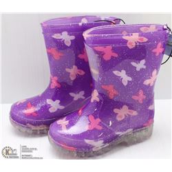 PAIR OF GIRLS LITE UP RUBBER BOOTS SIZE 5