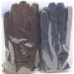 2PK LADIES LEATHER GLOVES MEDIUM