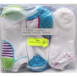 9PK LADIES ANKLE SOCKS
