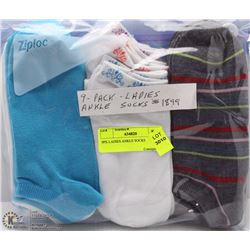 9PK LADIES ANKLE SOCKS