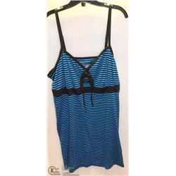 STRIPPED LADIES TANK DRESS W/BRA ELASTIC - SIZE 3X
