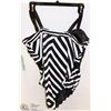 Image 1 : LADIES 1 PC STRIPPED BATHING SUIT SIZE 16