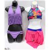 Image 1 : LOT OF 2 NEW BIKINI'S WITH COVER UP, LAVENDER &