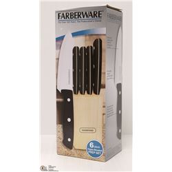 NEW 6 PIECE FARBERWARE KNIFE SET