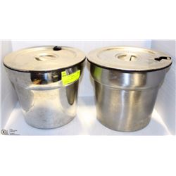 LOT OF 2 STAINLESS STEEL SOUP WARMERS