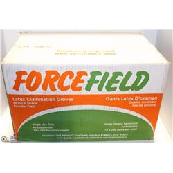 CASE OF 1000-M FORCEFIELD LATEX DISPOSABLE GLOVES