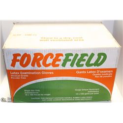CASE OF 1000-M FORCEFIELD LATEX DISPOSABLE GLOVES