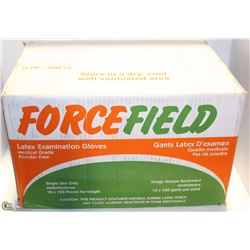 CASE OF 1000-M FORCEFIELD LATEX DISPOSABLE GLOVES