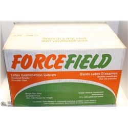 CASE OF 1000-S FORCEFIELD LATEX DISPOSABLE GLOVES