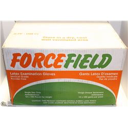 CASE OF 1000-S FORCEFIELD LATEX DISPOSABLE GLOVES
