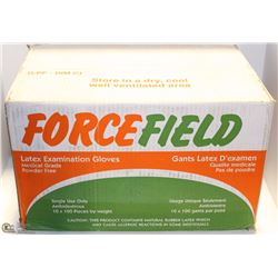 CASE OF 1000-S FORCEFIELD LATEX DISPOSABLE GLOVES