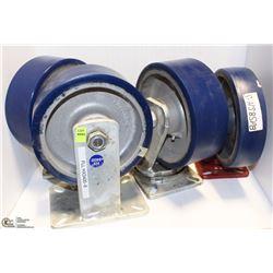 LOT OF FOUR 8" HEAVY-DUTY CASTORS