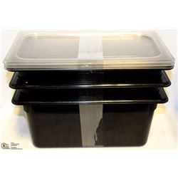 LOT OF 3 LARGE COLD-INSERTS W/ LIDS