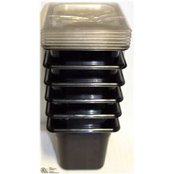 LOT OF 6 SQUARE COLD-INSERTS W/ LIDS