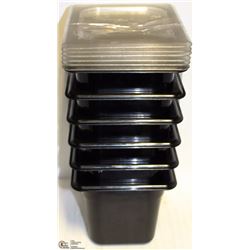 LOT OF 6 SQUARE COLD-INSERTS W/ LIDS