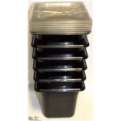 LOT OF 6 SQUARE COLD-INSERTS W/ LIDS